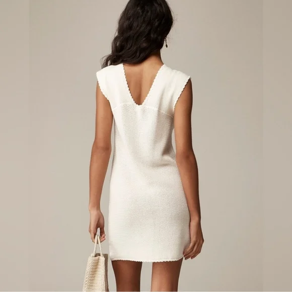 J.Crew Pointelle Lace-Up Sweater Dress CA650 NWT,XL